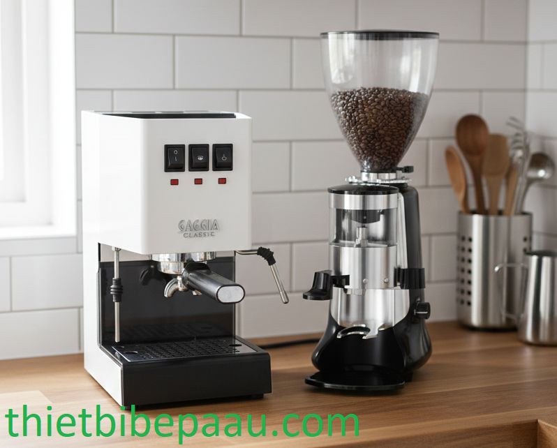 Nơi mua máy pha cà phê Gaggia chính hãng tại TPHCM 28 Combo Máy Pha Cà Phê Gaggia Classic Evo Và Máy Xay Cà Phê Gemilai HC600 Nơi mua máy pha cà phê Gaggia chính hãng tại TPHCM