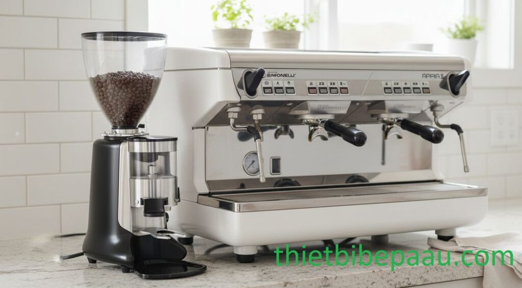 Combo Máy Pha Cà Phê Nuova Simonelli Appia II 2 Group Và Máy Xay Cà Phê Gemilai HC 600 Combo máy pha và máy xay cafe: Tại sao nên mua trọn bộ để tiết kiệm chi phí?